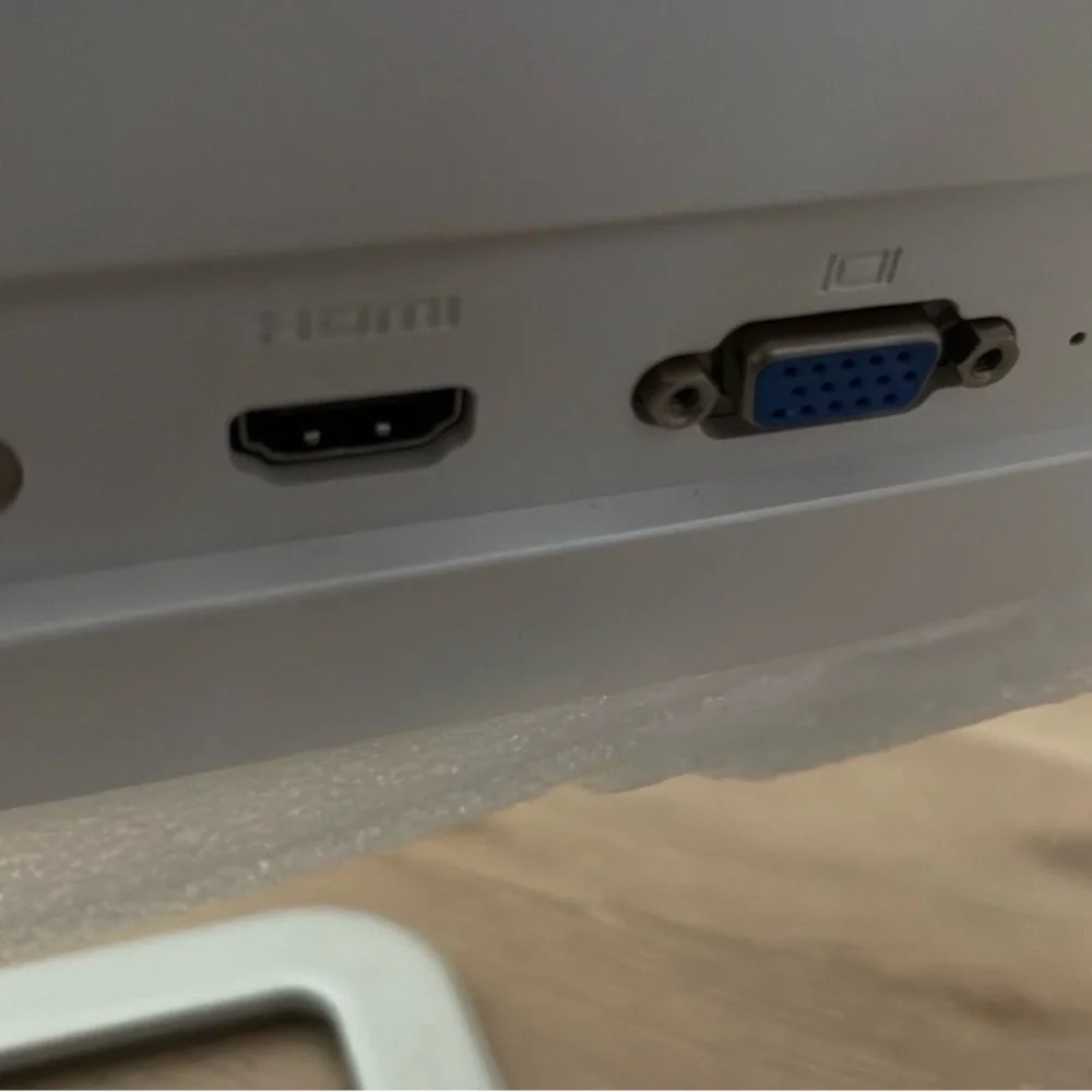 WHITE HP Monitor with HDMI and VGA Ports